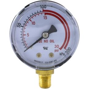 Low and High Pressure Gauges for Acetylene Regulator 0-30 psi & 0-400 psi - 2 inches - 1/8" Thread - LDP