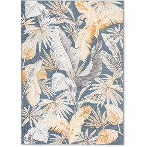 Tommy Bahama Abaco Tropical Foliage Indoor Outdoor Area Rug, Leaf Coastal Design, UV Fade Resistant, Ivory, 6'6"x9'2"
