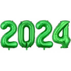 40 Inch 2024 Giant Foil Number Balloons for Happy 2024 New Year Eve Festival Party Supplies Graduation Decorations (BLACK)