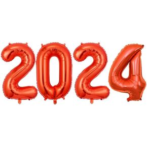40 Inch 2024 Giant Foil Number Balloons for Happy 2024 New Year Eve Festival Party Supplies Graduation Decorations (BLACK)