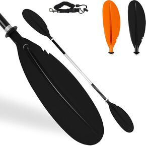 Kayak Paddle,88in 2 Parts Boat Oars Kayak Paddles,Heavy Duty Aluminum Alloy Shaft Float Lightweight Detachable Adjustable Fishing Kayak Paddle for Adults for Adults with Paddle Leash(2 Color )