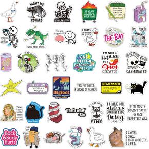 Chivertion 400 Pcs Funny Stickers Waterproof Stickers Pack Cool Stickers for Laptop, Bumper, Water Bottles, Phone, Hard Hats, Wall, Window Decals Decors, 50 Styles