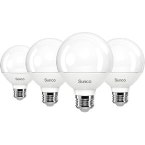 Sunco 4 Pack Vanity Globe Light Bulbs G25 LED for Bathroom Mirror, High Output 1000 LM, 100W Equivalent 11W, 5000K Daylight, Dimmable, E26 Base, Round Frosted Decorative Bulb