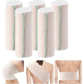 5Rolls Elastic Bandage Wrap,6Inch Wide Bandages Large Size Elastic Bandage with Velcro，Compression Bandage for Ankle Wrap Foot Wrap Leg Wraps Hand Wrap Sports Wrap for Sprained