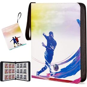 Reelanx Soccer Cards Binder for Soccer Cards, Soccer Card Binder,9 Pocket Trading Cards Collector Album with 720 Pocket Holder Storage Display Case with Sleeves Soccer Card