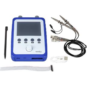 NooElec JYETech WAVE2 2-Channel Portable Digital Storage Oscilloscope & DDS Function Generator - Fully Assembled and Tested DSO 15801 with Battery, Large 2.4" Color Touch Screen, and 2 BNC Probes