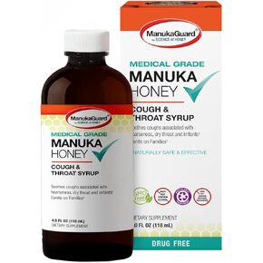 ManukaGuard Cough & Throat Syrup, Medical Grade Manuka Honey - 4 Fl Oz in Saudi Arabia