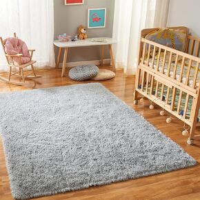 YQQRIGRO Rugs for Living Room, Light Grey Rugs for Bedroom, Large Fluffy Area Rugs 5x7 Clearance for Playroom Soft Modern Shag Rugs Cute Carpets, Indoor Throw Rugs for Nursery, Dorm and Girls