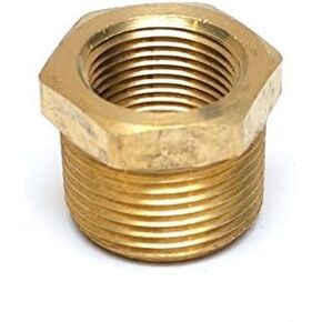 1" NPT Male NPT MIP MPT x 3/4" NPT Female FIP FPT Reducer Bushing Brass Fitting Fuel/Air/Water/Boat/Gas/Oil WOG