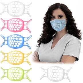3D Face Mask Bracket Mask Guards for Under Mask Spacers for More Breathing Room Mask Insert Support for Women to Keeps Fabric off Mouth Silicone 6PC Multi Color