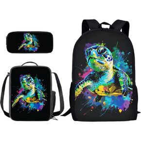 حقيبة ظهر Suobstales Sloth Butterfly Flower Print حقيبة كتب للأطفال مع صندوق غداء مقلمة مجموعة حقيبة ظهر كاجوال حقيبة ظهر حقيبة كمبيوتر محمول 3 في 1 لوازم مدرسية للبنين والبنات