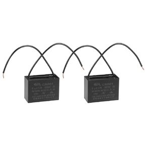 uxcell Ceiling Fan Capacitor CBB61 6uF 350V AC 2 Wires Metallized Polypropylene Film Capacitor 47x34x22mm for Electric Fan Pump Motor Generator 2Pcs