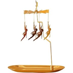 Rotating Candle Holder with Tray Carousel Fantasy Elf for Table Centrepiece Christmas Valentine's Day Party Decoration Birthday Gift (Dream Fairy)