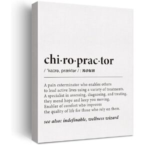 LEXSIVO Chiropractor Definition Print Canvas Wall Art Chiropractor Office Decor Modern Chiro Painting 12x15 Canvas Poster Framed Ready to Hang Artwork Chiropractic Gifts
