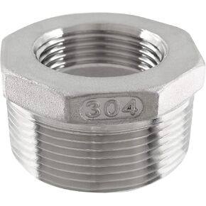 1-1/2" Male NPT to 1" Female NPT Reducer Bushing Pipe Fitting, Stainless Steel Reducing Pipe Adapter Fitting, Reducer Bushing Pipe Hose Fitting