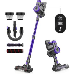 DEVOAC Cordless Vacuum Cleaner, Ultra-Quiet Stick Vacuum, 365W Motor 28KPa Powerful Suction, Up to 45mins Runtime, Ultra-Light 6 in 1 Handheld Vacuum for Hard Floor Carpet Pet Hair