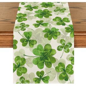 Artoid Mode Shamrock St. Patrick's Day Table Runner, Holiday Spring Kitchen Dining Table Decoration for Home Party Decor 13x72 Inch