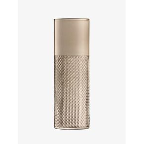 LSA International Wicker Taupe Tall Vase 15.75", Luxury Modern Decorative Mouth Blown Glass Flower Holder with Textured Finish
