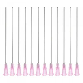 uxcell Industrial Blunt Tip Dispensing Needle with Luer Lock for Liquid Glue Gun, 18G 3-1/5", 20 Pcs (Pink)