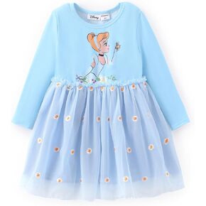 Disney Princess Baby Toddler Girl Dress Ruffled Long Sleeve Mesh Tulle Dresses