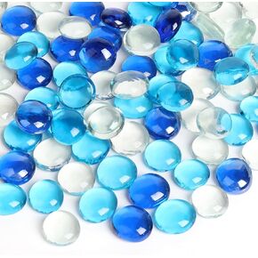 FUTUREPLUSX 5LB Flat Glass Marbles, Black Aquarium Rocks Fish Tank Gravel Stones Bulk Pebbles Decorative Beads for DIY Crafts Vase Fillers Table Scatter Decor