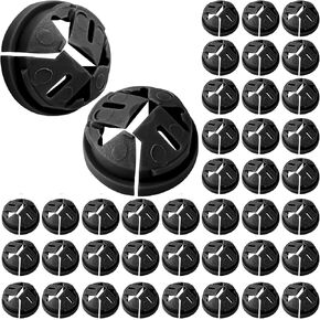 50pcs Push-in Cable Connectors, 3/8 Inch Trade Size Non-Metallic Push In Connector Plastic Electrical Box Wire Inserts Button Push-in NM Cable Clamps Connector for Romex 1/2 Inch Knockouts (Black)