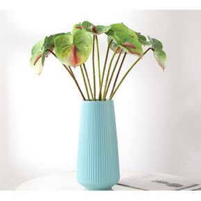 JOSON 6 PCS 27" Simulation Large Artificial Anthurium Lily Flowers Permanent Flower for Home Decoration Bouquet and Green Leaf， Wedding Festival Decoration Flower Arrangement (Pink)