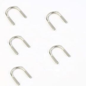 5PCS U-Bolts 304 Stainless Steel U-Bolt Pipe Clamp Boat Deck Hardware U-Bolt Fastener M6 x 33mm for Car or Sailing Trailer Replacement Part（Silver）