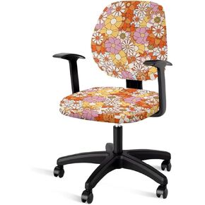 2 Pcs Desk Chair Cover Office Chair Slipcover Removable Computer Chair Protective Cover Stretchable Chair Cover Rotating Sweivel Chair Cover, Boho Mandala Hummingbird Print