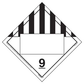 Class 9 Miscellaneous Placard, Blank 25-pk. - 10.75" x 10.75" Removable Self Adhesive Vinyl for Temporary Applications - J. J. Keller & Associates - Complies with DOT Hazmat Placard Requirements