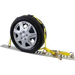 Mytee Products (8 Pack) 2" x 10' E Track Tire Straps - Over The Tire Car Hauler Ratchet Wheel Straps with E-Track Fittings - Car Trailer Tie Down Vehicle Auto Tie Down