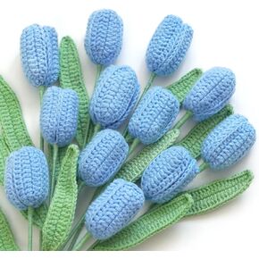 Artificial Daisy Flowers Crochet Flowers Completed Handmade Daisy for Home Decoration and Valentine's Day Birthday Wedding Home decoration Gift,12Pcs (Daisy White)