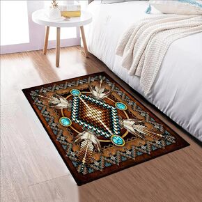Southwestern Area Rug 2x3 for Bedroom,Aztec Tribal Native American Throw Rugs Vintage Rug Small Entryway Rug Doormat Washable Non Slip Area Carpet Soft Floor Carpets Mat for Entrance,Bathroom