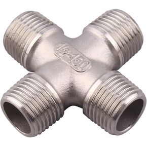 1/2" Male NPT 4 Way Cross Coupling, Stainless Steel 304 Cast Pipe Fittings