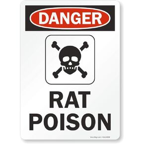 SmartSign “Danger - Rat Poison" Label | 10" x 14" Laminated Vinyl