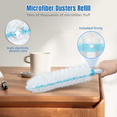 20 قطعة من عبوات منفضة الغبار للاستعمال مرة واحدة لنظام بونا للغبار عالي الأداء، منافض من الألياف الدقيقة شديدة التحمل لمقبض بونا القابل للتمديد، وإزالة الغبار وشعر الحيوانات الأليفة in Kuwait