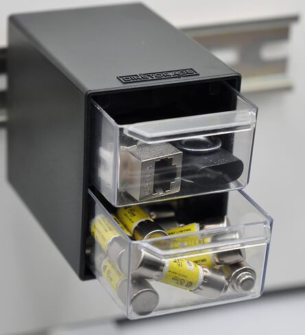 Control Panel Accessory Storage – DIN Rail or Flat Surface – Two Drawers in Saudi Arabia