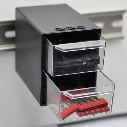 Control Panel Accessory Storage – DIN Rail or Flat Surface – Two Drawers in Saudi Arabia