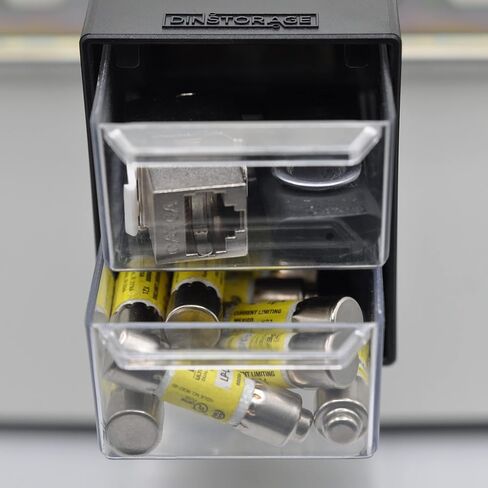 Control Panel Accessory Storage – DIN Rail or Flat Surface – Two Drawers in Saudi Arabia