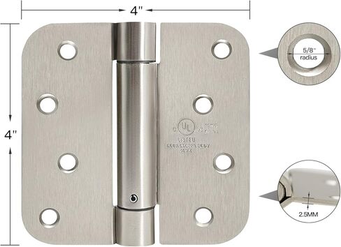 Satin Nickel Door Hinges 3.5 Inch 5/8" Radius - 3pack in Kuwait