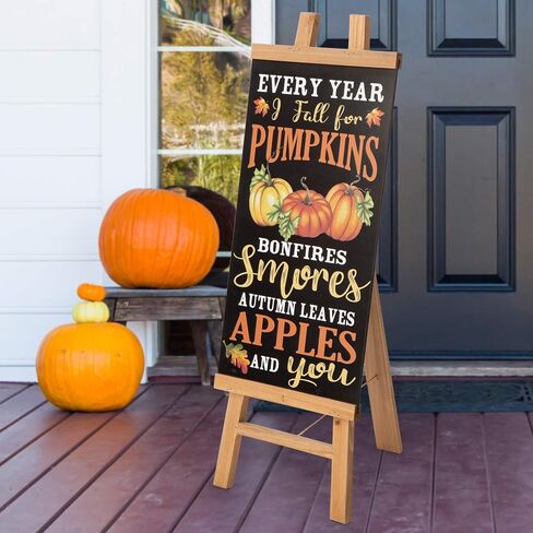 Glitzhome Free Standing Sign with Double-Sided Changable Fall Harvest and Christmas Sign for Display, black in Saudi Arabia