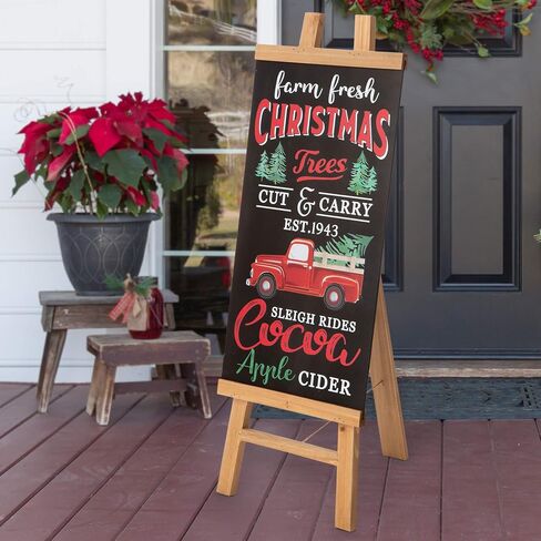 Glitzhome Free Standing Sign with Double-Sided Changable Fall Harvest and Christmas Sign for Display, black in Saudi Arabia