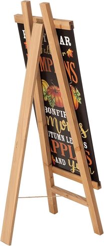 Glitzhome Free Standing Sign with Double-Sided Changable Fall Harvest and Christmas Sign for Display, black in Saudi Arabia