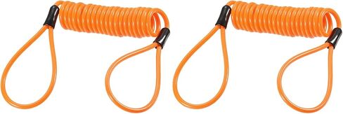 2 Pack Disc Lock Security Steel Cable - Plastic Coated Spring Reminder Wire Anti-Theft Rope, Apply to Outdoors Protection (3.5mmx1.2m, Blue) in Saudi Arabia