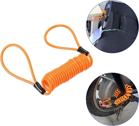 2 Pack Disc Lock Security Steel Cable - Plastic Coated Spring Reminder Wire Anti-Theft Rope, Apply to Outdoors Protection (3.5mmx1.2m, Blue) in Saudi Arabia