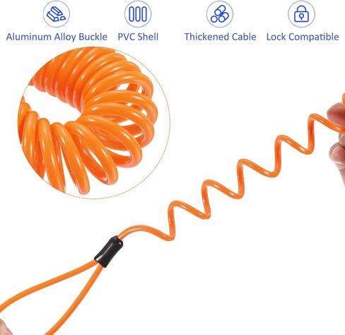 2 Pack Disc Lock Security Steel Cable - Plastic Coated Spring Reminder Wire Anti-Theft Rope, Apply to Outdoors Protection (3.5mmx1.2m, Blue) in Saudi Arabia