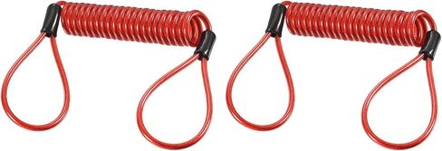 2 Pack Disc Lock Security Steel Cable - Plastic Coated Spring Reminder Wire Anti-Theft Rope, Apply to Outdoors Protection (3.5mmx1.2m, Blue) in Saudi Arabia