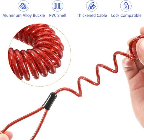 2 Pack Disc Lock Security Steel Cable - Plastic Coated Spring Reminder Wire Anti-Theft Rope, Apply to Outdoors Protection (3.5mmx1.2m, Blue) in Saudi Arabia