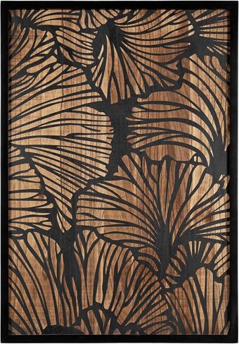 Kate and Laurel Sago Modern Decorative Wood Art Plaque, 23 x 33, White and Rustic Brown, Painted Wood Floral Wall Art with Dimensional Design for Living Room Decor in Saudi Arabia