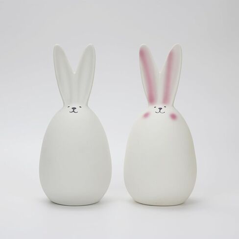 Ceramic Bunny Rabbits Easter Bunny Decorations Porcelain Bunny Rabbit for Easter Decoration Spring Gifts Ceramic Bunny Figurine Statues for Home Decor Bunny Decor Rabbit Decor in Saudi Arabia